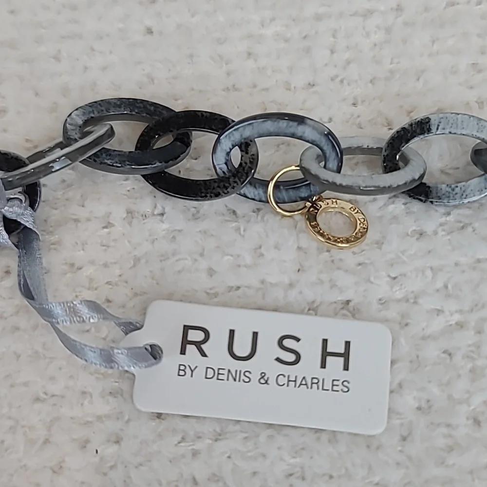 Rush by Denis & Charles Boho Chunky Circle Marbled Link Statement Necklace - NWT